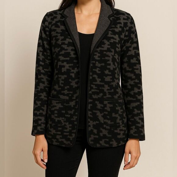 Elliott Lauren Vintage Wool Jacket – Black & Gray Statement Outerwear M - Picture 1 of 8